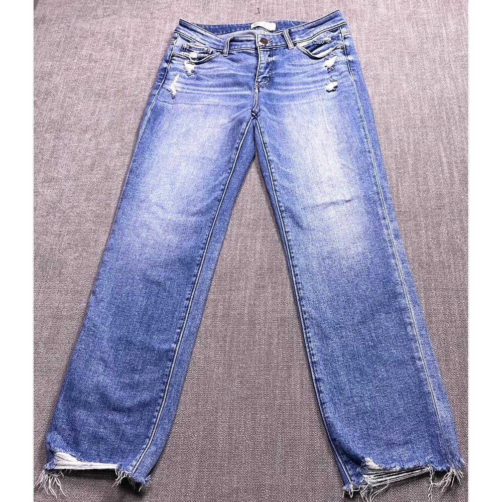 Buckle Payton Universal Fit Mid Rise Cropped Straight Jeans Womens 29x28 Blue